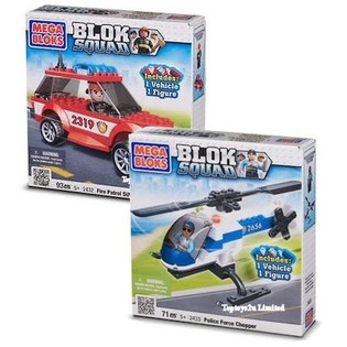 MEGA BLOKS - BRANDPATRULJE-SUV & POLITIDRIFTSHELIKOPTER (2 stk.)