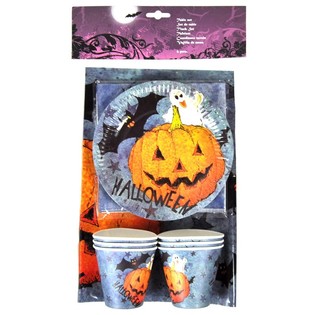 19-delt Halloween Bordd&aelig;kningss&aelig;t (6 s&aelig;t)