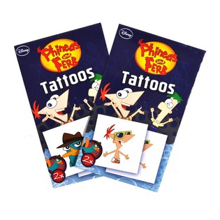 2-DELTE DISNEY TATOVERINGER - MODEL: PHINEAS OG FERB (50 stk.)