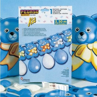 STOR BALLONGUIRLANDE 2,3 METER - BL&Aring; (5 stk.)