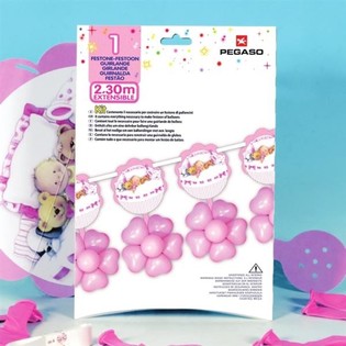 STOR BALLONGUIRLANDE 2,3 METER - ROSA (3 stk.)