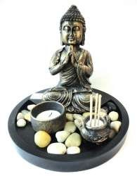 Buddha Fyrfadsstage & R&oslash;gelsess&aelig;t (1 stk)