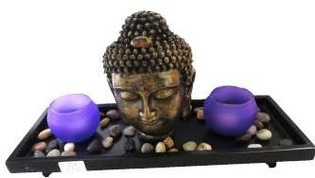 Buddha Dekorationsfigur med Fyrfadsstager (1 stk.)