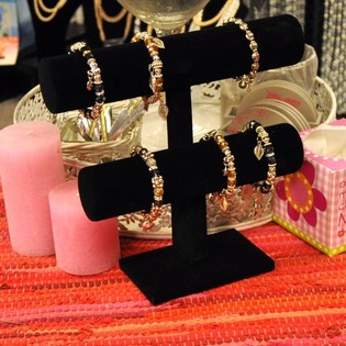 Armbåndsdisplay i fløjl med 2 ruller (3 stk.)