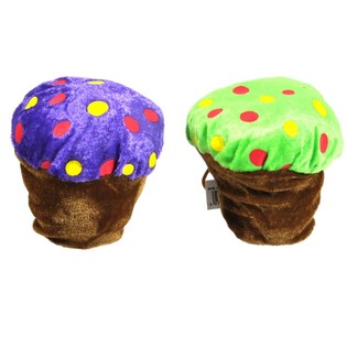 Farverig plys cupcake 10 cm (24 stk.)