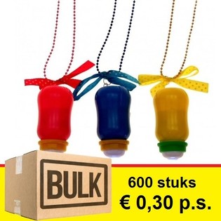 *** BULK TILBUD *** LYSENDE SUTTEFLASKE P&Aring; HALSK&AElig;DE (600 stk.)