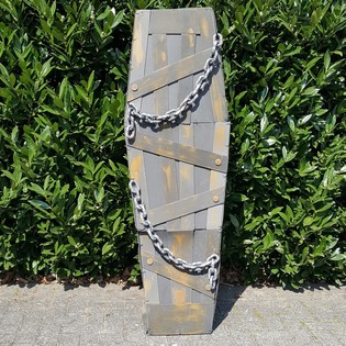 MEGA DEKORATION LIGKISTE MED LYS, LYD OG BEV&AElig;GELSE - 160 CM!!!