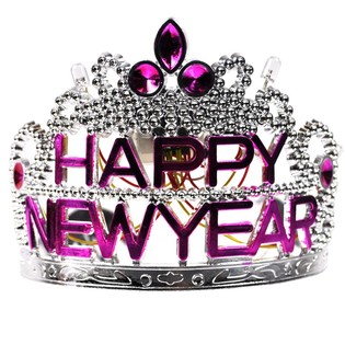 HAPPY NEW YEAR krone med belysning (10 stk.)