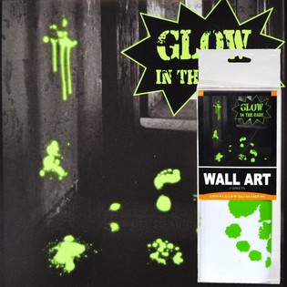 GLOW IN THE DARK V&AElig;GDEKORATION KLISTERM&AElig;RKER (6 stk.)