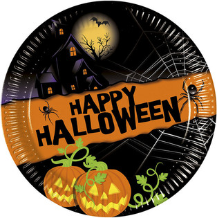 8-pak Engangstallerkener - Model: Happy Halloween (6 stk.)