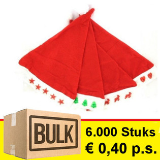 ***BULK-TILBUD*** BLANDET PAKKE MED LYSENDE NISSEHUER (6.000 stk.)
