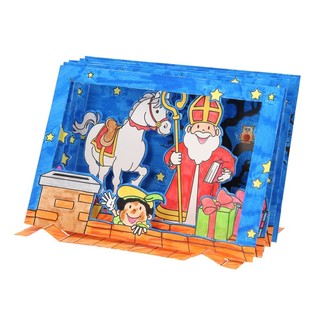 Sinterklaas / Sankt Nikolaus 3D Kighulsbillede Krea-sæt (12 stk.)