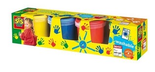 SES Fingermaling, malingss&aelig;t 4x150ml (4 farver) (1 stk.)