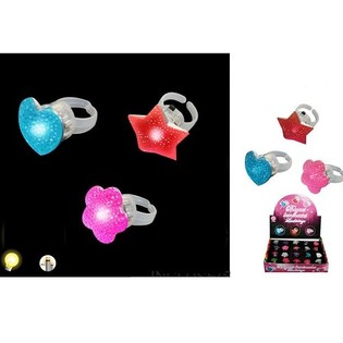 LYSENDE MULTIFARVEDE RINGE I DISPLAY (36 stk.)