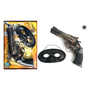 Westernpistol + Maske p&aring; kort (12 stk.)