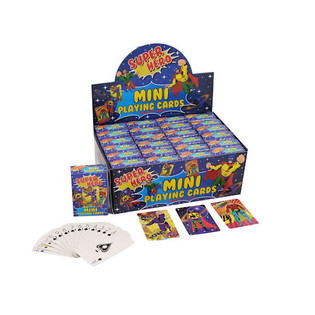 MINI SPILLEKORT – MODEL: SUPERHELTE I DISPLAY (24 stk.)