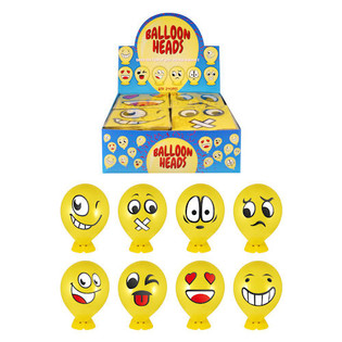 Ballonhoveder Smileys med Fod &ndash; 240 stk. Display
