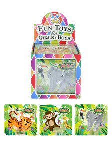 Junglepuslespil - 13 x 12 cm i display (108 stk.)