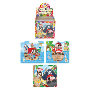 Piratpuslespil 13 x 12 cm i Display (108 stk.)