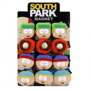 SOUTH PARK PLYS-MAGNETER, 7CM, P&Aring; DISPLAY (12 stk.)