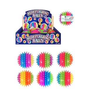 STORE NEON SPIKEY LYSENDE HOPPEBOLDE, 7,5 cm. I DISPLAY (12 stk.)
