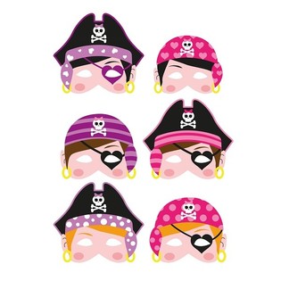 PIRATMASKER I SKUM - PIGER (24 stk.)
