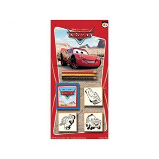 Stort Disney Cars Male- og Stempels&aelig;t p&aring; Kort (24 stk.)