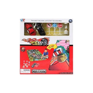 DIE CAST BILSÆT INKLUSIV LEGEMÅTTE (6 stk.)