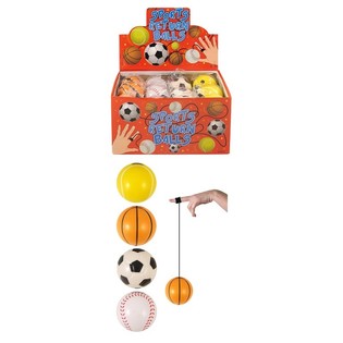 Sportsbolde med Elastik i Display (24 stk.)