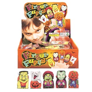 Uhyggelige Halloween Fingerdukker Figurer i Display (96 stk.)