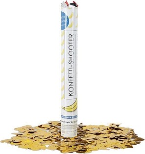 Konfettikanon Banan &ndash; Farve: gul - 40 cm - party popper (10 stk.)