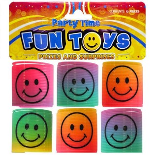 6 STK. MINI SMILEY SPIRALER Ø3.5 CM I POSE (6 POSER)