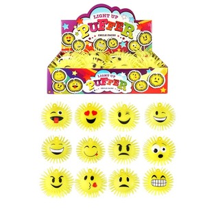 Lysende Smili Pufferbolde i Display (12 stk.)