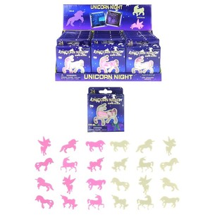 GLOW IN THE DARK ENHJØRNINGER TIL LOFTET I DISPLAY (24 stk.)