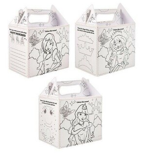 Menubokse Prinsesse til Farvel&aelig;gning - 14 x 9,5 x 18 cm (24 stk.)