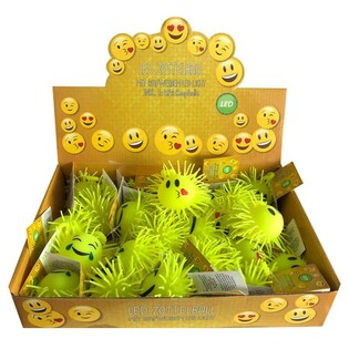 Lysende Smiley Pufferbolde i Display (12 stk.)