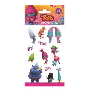 Trolls Midlertidige Tatoveringer - 20 x 10 cm (10 stk.)