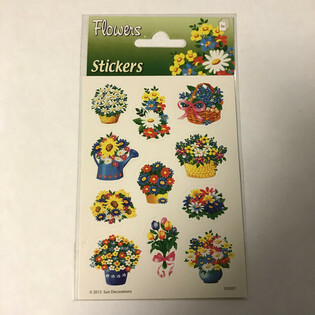 Klisterm&aelig;rkeark: Blomster, 16 x 9 cm (10 stk.)