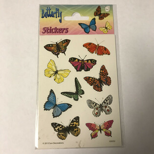 STICKERARK: SOMMERFUGLE, Mål 16 x 9 cm (10 stk.)