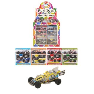 Byg Din Egen 3D Racerbil med Friktionsmotor i Display (60 stk.)