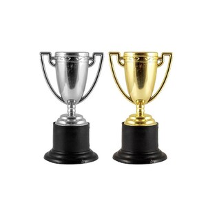 Vinderpokal &ndash; 10 cm Mix Guld & S&oslash;lv (12 stk.)