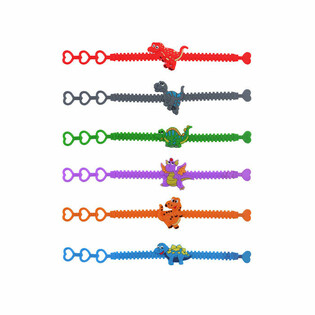 SILIKONE ARMB&Aring;ND MED DINOSAURER TIL B&Oslash;RN (100 stk.)