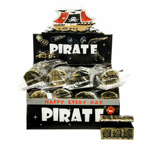 Mini pirat-skattekiste i display (24 stk.)