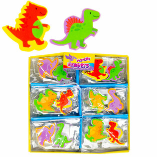 S&aelig;t m. 2 DINO-viskel&aelig;dere i display (36 stk.)