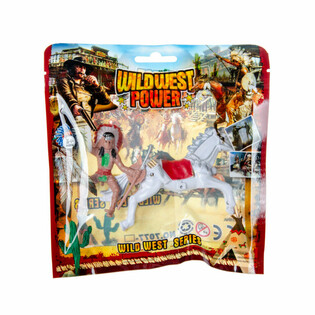 Mix Cowboy- og indianerfigurer p&aring; hest (12 stk.)