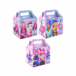 MENUBOKS &ndash; SUPER GIRLS &ndash; 14 x 9,5 x 18 cm (24 stk.)