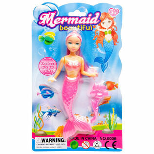 MERMAID HAVFRUE DUKKE P&Aring; KORT (12 stk.)
