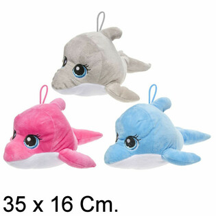 STOR PLYS-DELFIN, 35 CM - MIX FARVER (6 stk.)