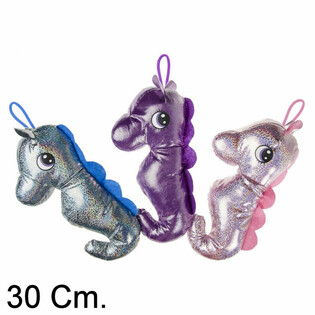 Plys S&oslash;hest, 30 cm - Mix Farver