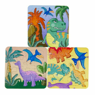 Mix Dinosaur Puslespil - 14x14 cm (50 stk.)